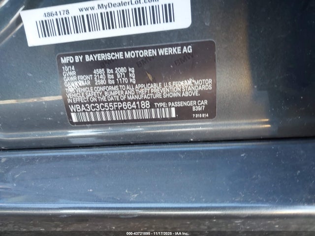 2015 BMW 320I WBA3C3C55FP664188 Photo 8