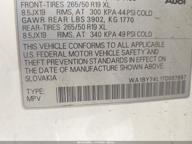 2007 AUDI Q7 WA1BY74L17D097897 Photo 8