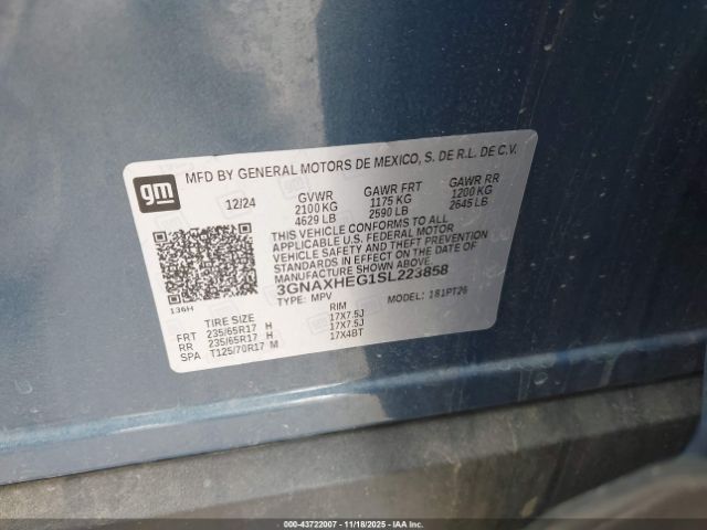 2025 CHEVROLET EQUINOX 3GNAXHEG1SL223858 Photo 8