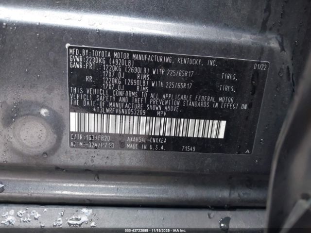 2022 TOYOTA RAV4 HYBRID 4T3LWRFV6NU053209 Photo 8