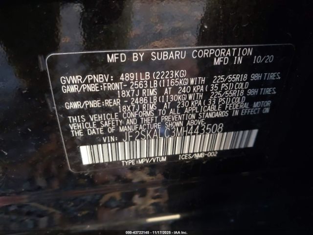 2021 SUBARU FORESTER JF2SKALC3MH443508 Photo 8