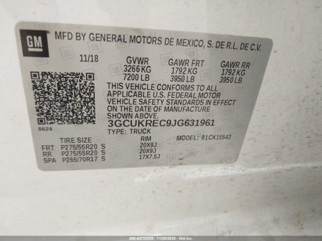 2018 CHEVROLET SILVERADO 1500 3GCUKREC9JG631961 Photo 8