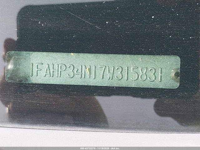 43722270 :رقم المزاد ، 1FAHP34N17W315831 vin ، 2007 Ford Focus S/se/ses مزاد بيع