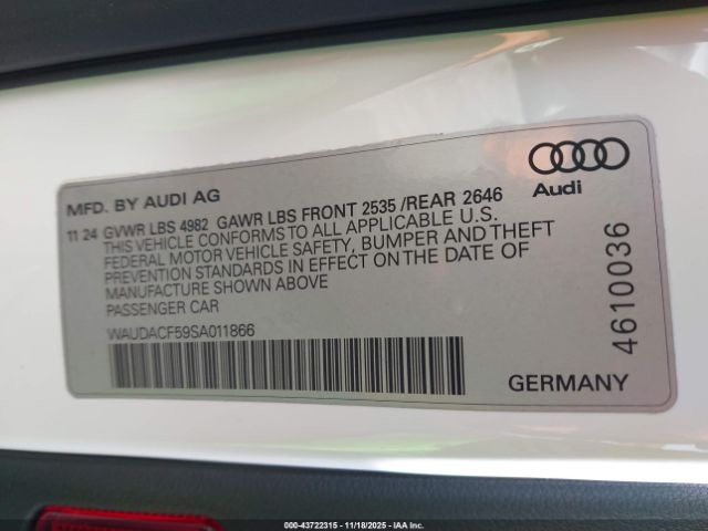 2025 AUDI A5 SPORTBACK WAUDACF59SA011866 Photo 8