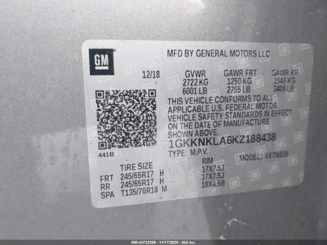 2019 GMC ACADIA 1GKKNKLA6KZ188438 Photo 8