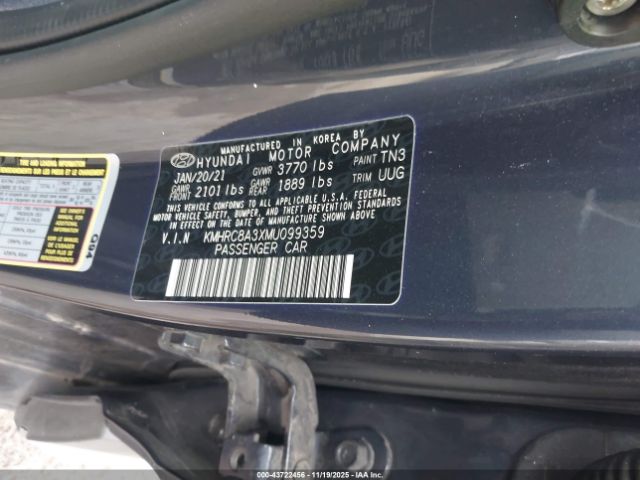 2021 HYUNDAI VENUE KMHRC8A3XMU099359 Photo 8