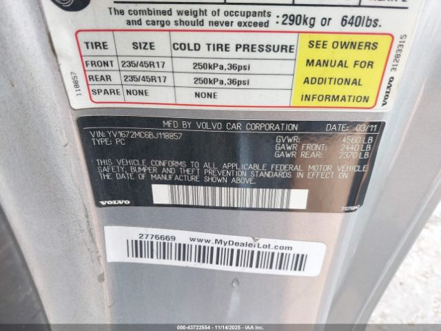 2011 VOLVO C70 YV1672MC6BJ118857 Photo 8