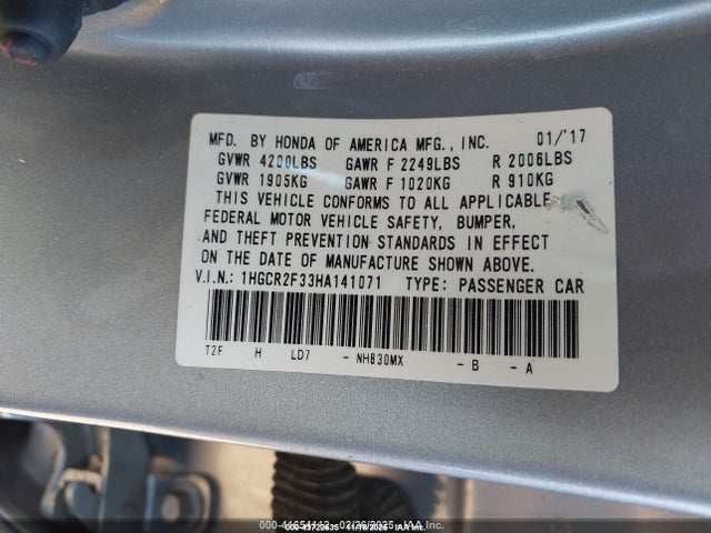 1HGCR2F33HA141071 Honda ACCORD LX