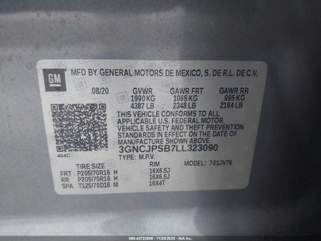 2020 CHEVROLET TRAX 3GNCJPSB7LL323090 Photo 8