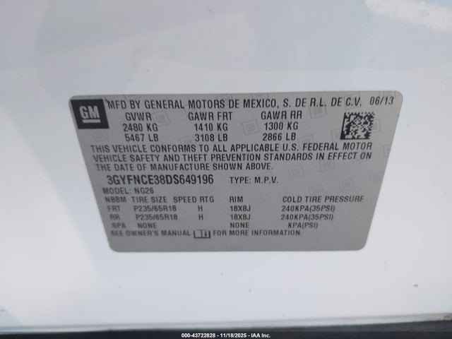 2013 CADILLAC SRX 3GYFNCE38DS649196 Photo 8