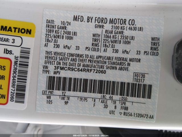 2024 FORD BRONCO SPORT 3FMCR9C64RRF72060 Photo 8