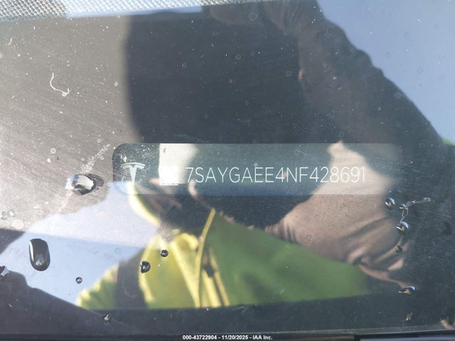 Aukcja sprzedaży 2022 Tesla Model Y Long Range Dual Motor All-wheel Drive, vin: 7SAYGAEE4NF428691, numer aukcji: 43722904