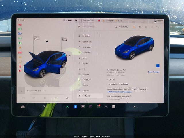Aukcja sprzedaży 2022 Tesla Model Y Long Range Dual Motor All-wheel Drive, vin: 7SAYGAEE4NF428691, numer aukcji: 43722904