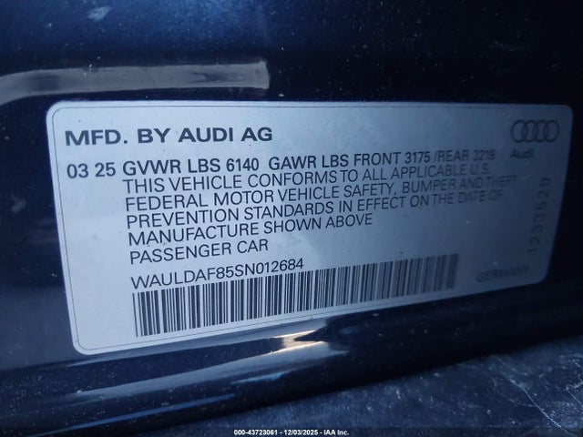 2025 AUDI A8 WAULDAF85SN012684 Photo 8