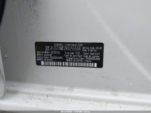 Aukcja sprzedaży 2019 Subaru Crosstrek 2.0i Limited, vin: JF2GTAMC0K8255558, numer aukcji: 43723088