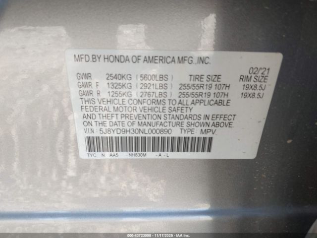 2022 ACURA MDX 5J8YD9H30NL000890 Photo 8