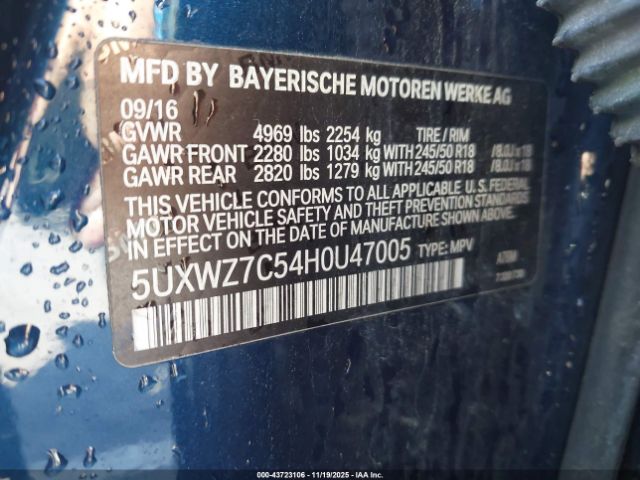 2017 BMW X3 5UXWZ7C54H0U47005 Photo 8