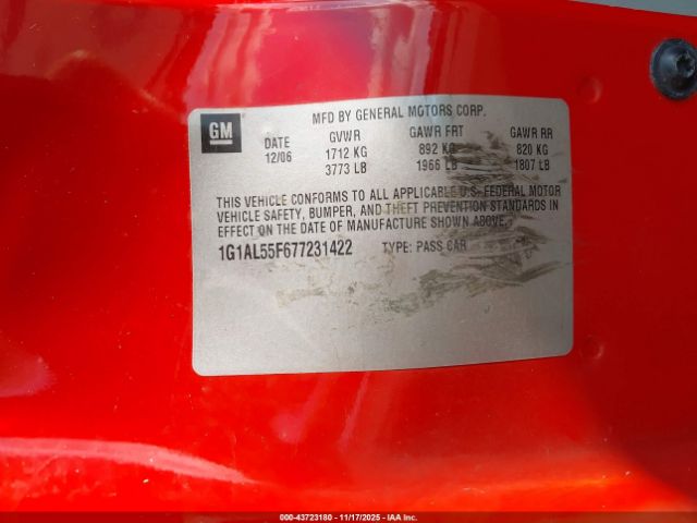 2007 CHEVROLET COBALT 1G1AL55F677231422 Photo 8