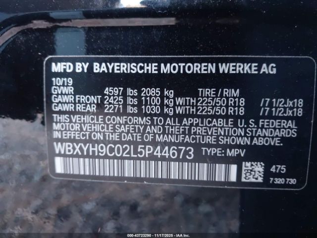 2020 BMW X2 WBXYH9C02L5P44673 Photo 8
