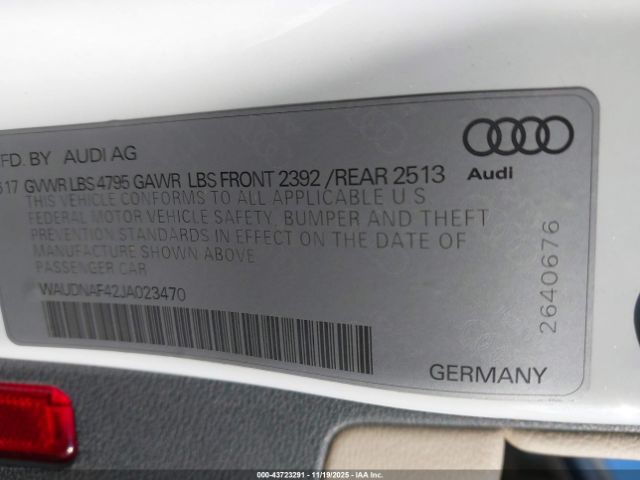 2018 AUDI A4 WAUDNAF42JA023470 Photo 8