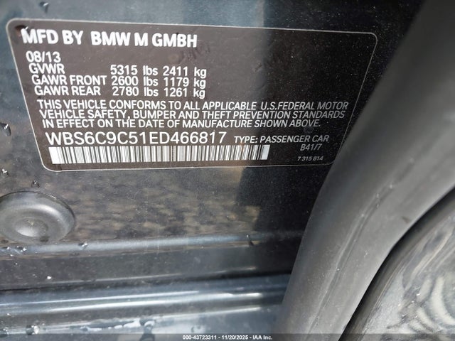 2014 BMW M6 GRAN COUPE WBS6C9C51ED466817 Photo 8