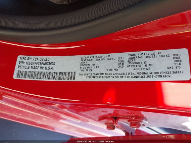 2023 RAM 1500 1C6SRFFT8PN576670 Photo 8
