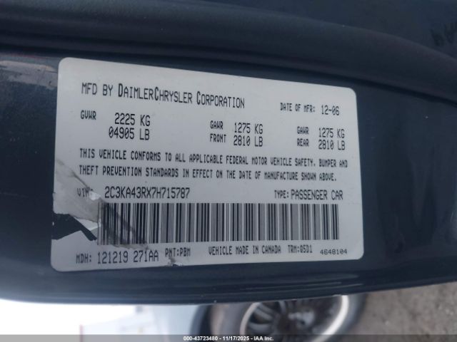 2007 CHRYSLER 300 2C3KA43RX7H715787 Photo 8