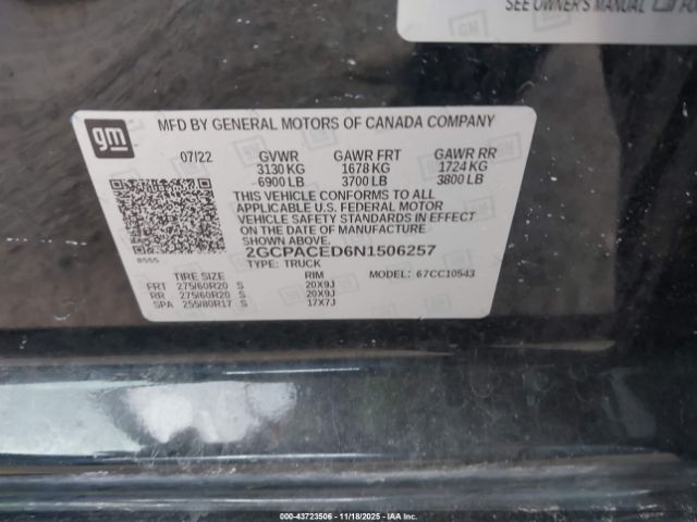 2022 CHEVROLET SILVERADO 1500 2GCPACED6N1506257 Photo 8