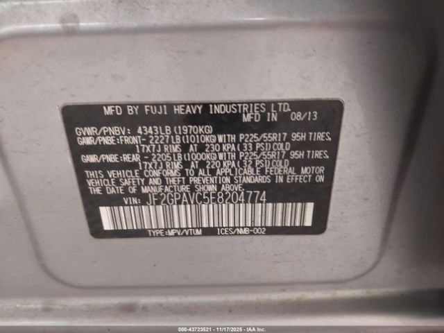 2014 SUBARU XV CROSSTREK JF2GPAVC5E8204774 Photo 8