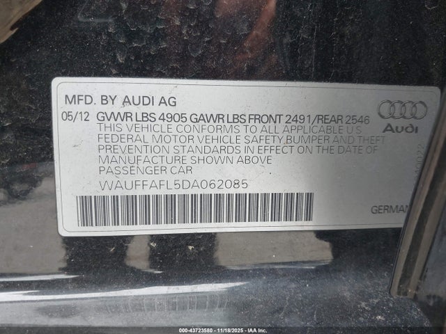 2013 AUDI A4 WAUFFAFL5DA062085 Photo 8