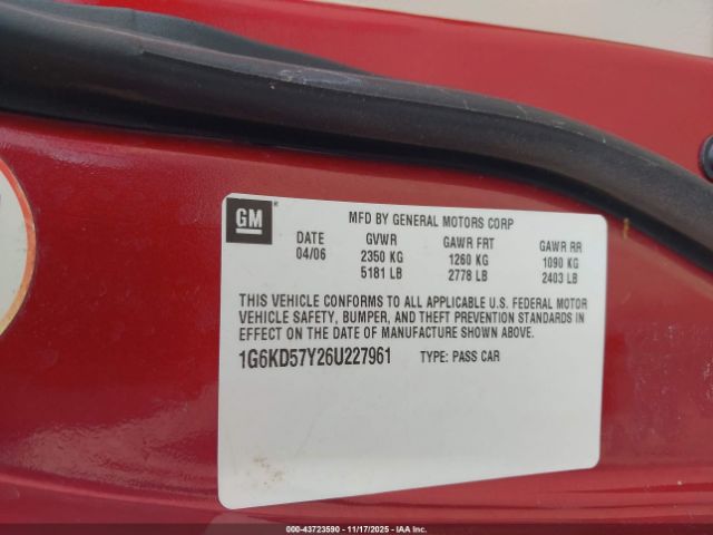 2006 CADILLAC DTS 1G6KD57Y26U227961 Photo 8