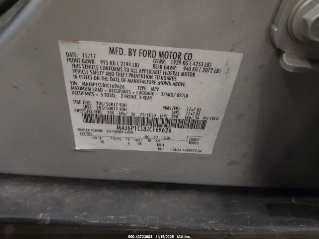 2018 FORD ECOSPORT MAJ6P1CL8JC169626 Photo 8