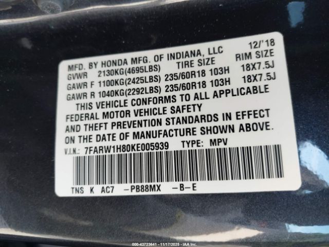 2019 HONDA CR-V 7FARW1H80KE005939 Photo 8