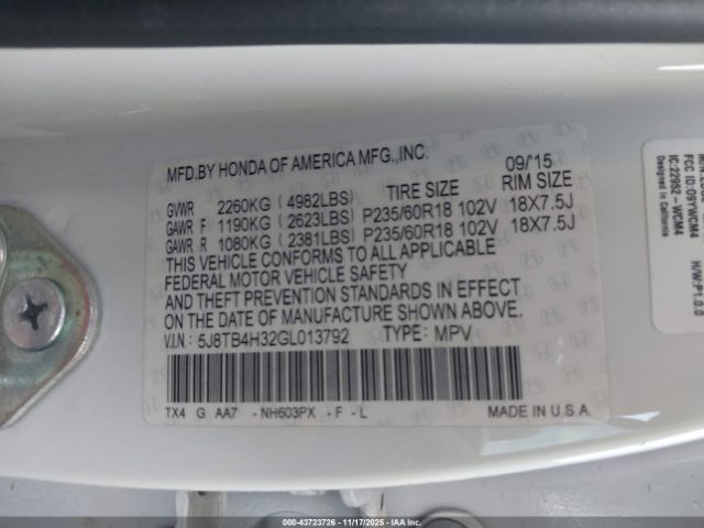 2016 ACURA RDX 5J8TB4H32GL013792 Photo 8