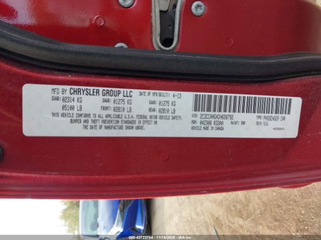 2013 CHRYSLER 300 2C3CCAAGXDH658792 Photo 8