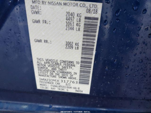 2018 NISSAN LEAF 1N4AZ1CP4JC317763 Photo 8