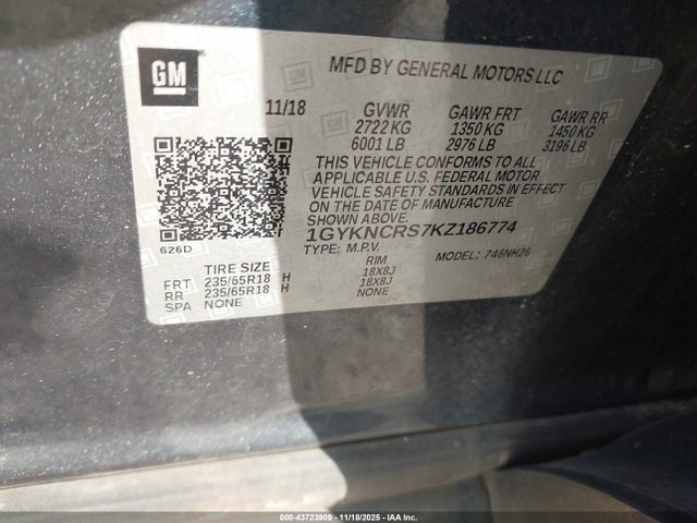 2019 CADILLAC XT5 1GYKNCRS7KZ186774 Photo 8