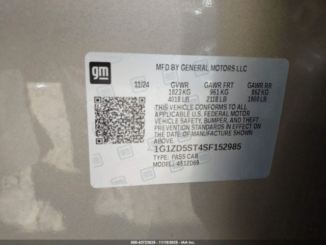 2025 CHEVROLET MALIBU 1G1ZD5ST4SF152985 Photo 8