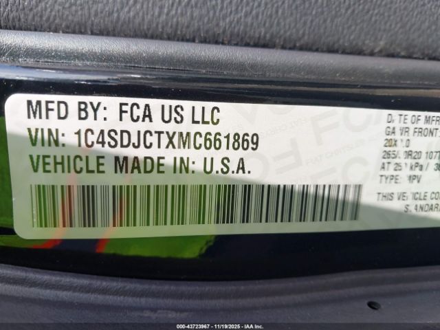 2021 DODGE DURANGO 1C4SDJCTXMC661869 Photo 8