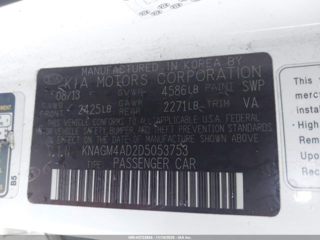 2013 KIA OPTIMA HYBRID KNAGM4AD2D5053753 Photo 8