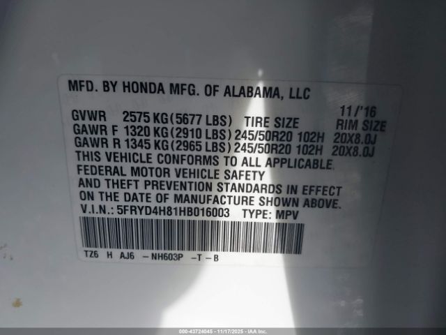 2017 ACURA MDX 5FRYD4H81HB016003 Photo 8