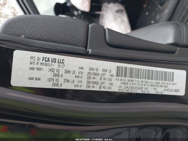 2017 JEEP GRAND CHEROKEE 1C4RJFAGXHC910039 Photo 8