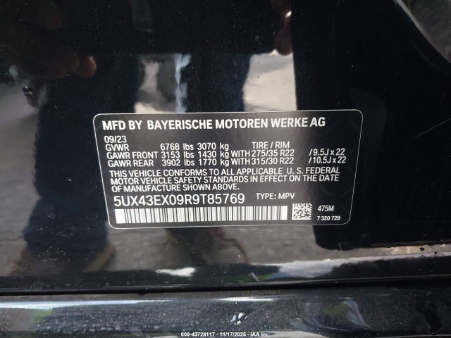 5UX43EX09R9T85769 BMW X6 M60i