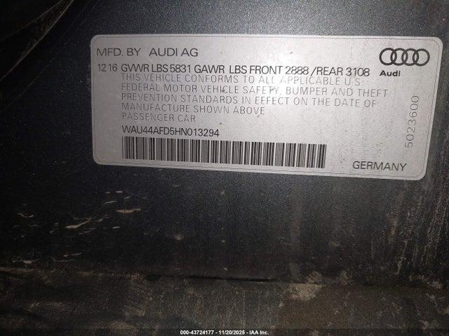 2017 AUDI A8 L WAU44AFD5HN013294 Photo 8