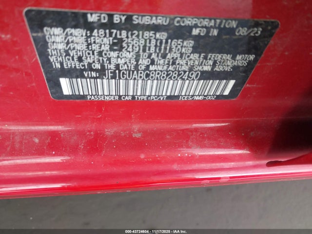 Subaru Impreza Base 5-door 2024 JF1GUABC8R8282490 Image 9
