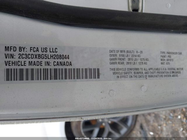 2020 DODGE CHARGER 2C3CDXBG5LH208044 Photo 8