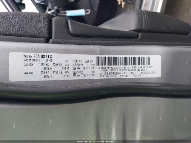 1C4RJEAG4FC160144 Jeep Grand Cherokee Altitude