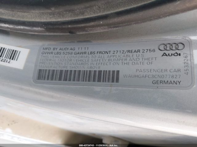 2012 AUDI A6 WAUHGAFC3CN077827 Photo 8