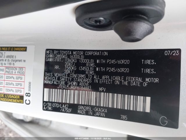 2023 TOYOTA 4RUNNER JTEKU5JR0P6184883 Photo 8