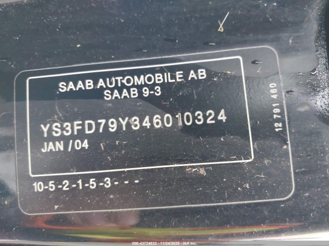 2004 SAAB 9-3 YS3FD79Y346010324 Photo 8